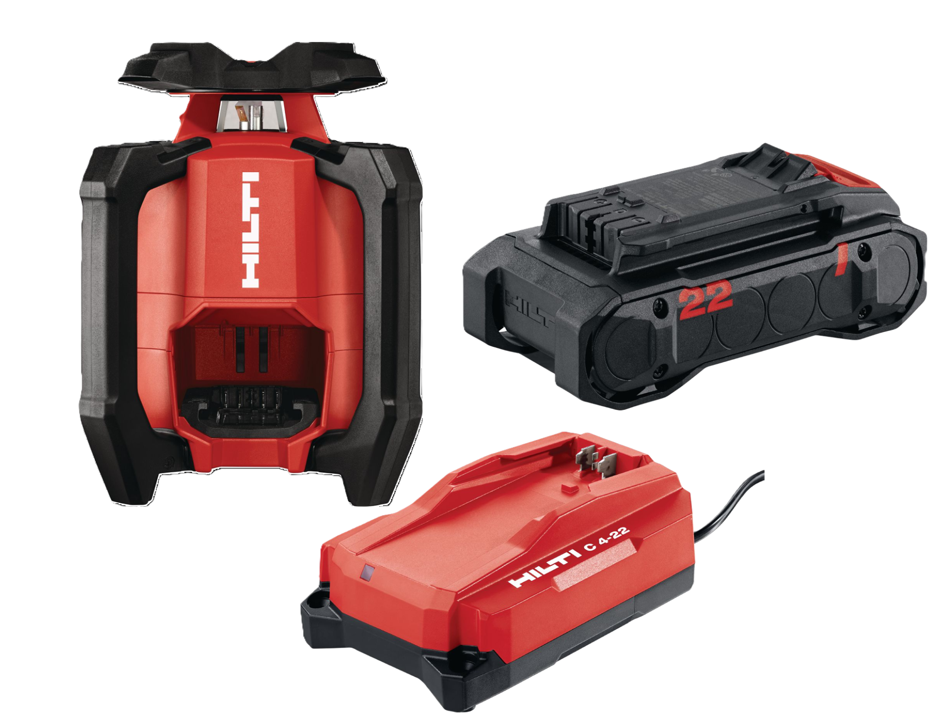 Комплект Ротационный лазер PR 40-22 (2399578) + ЗУ (2316496) + Батарея (2251351)